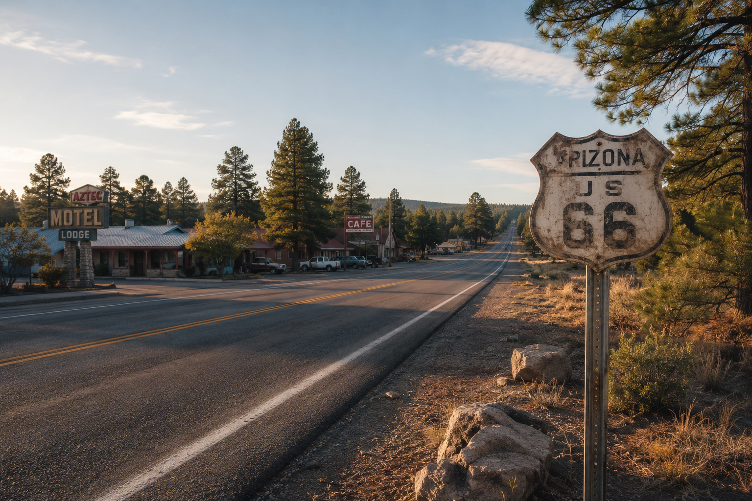 Open road outside of town