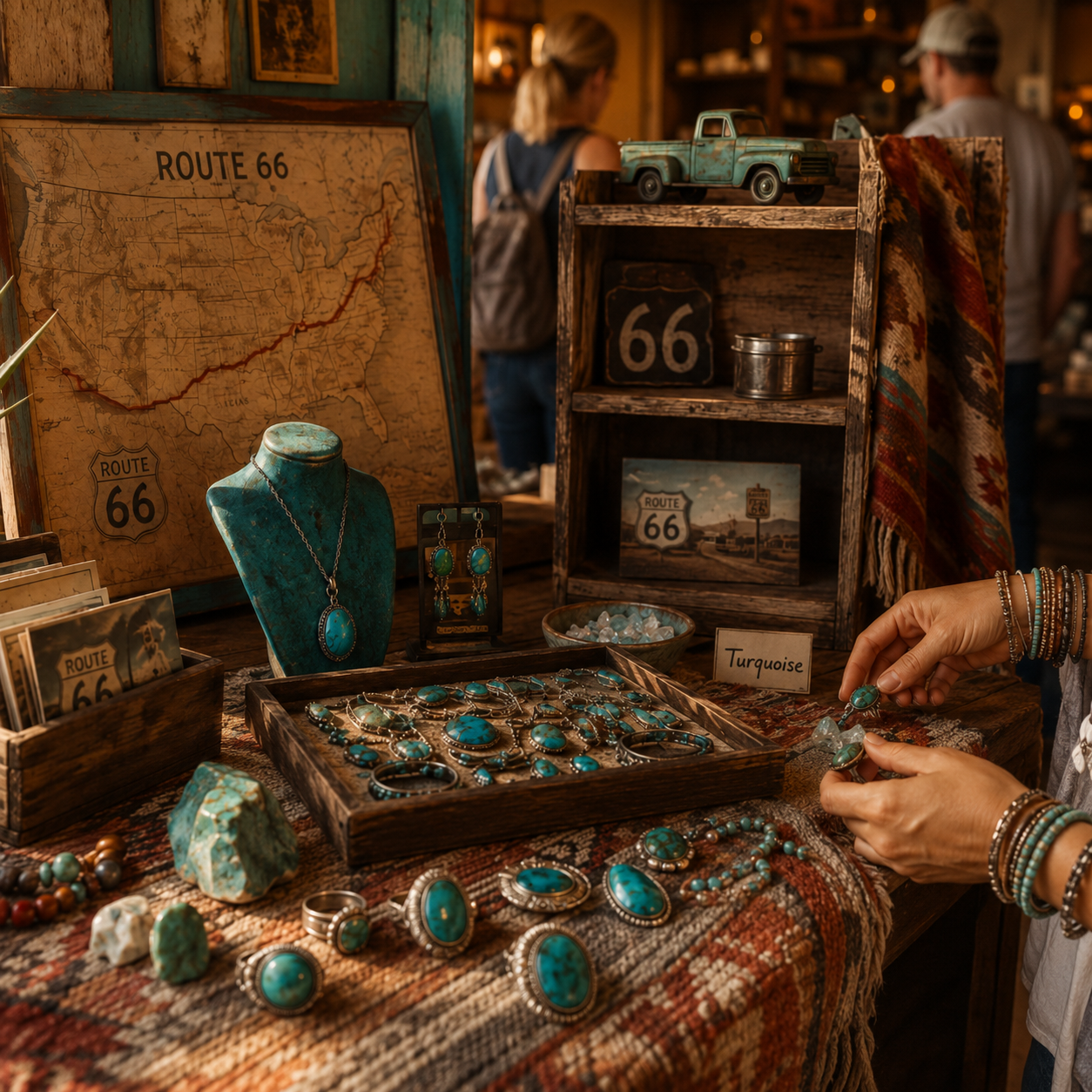 Turquoise jewelry display case