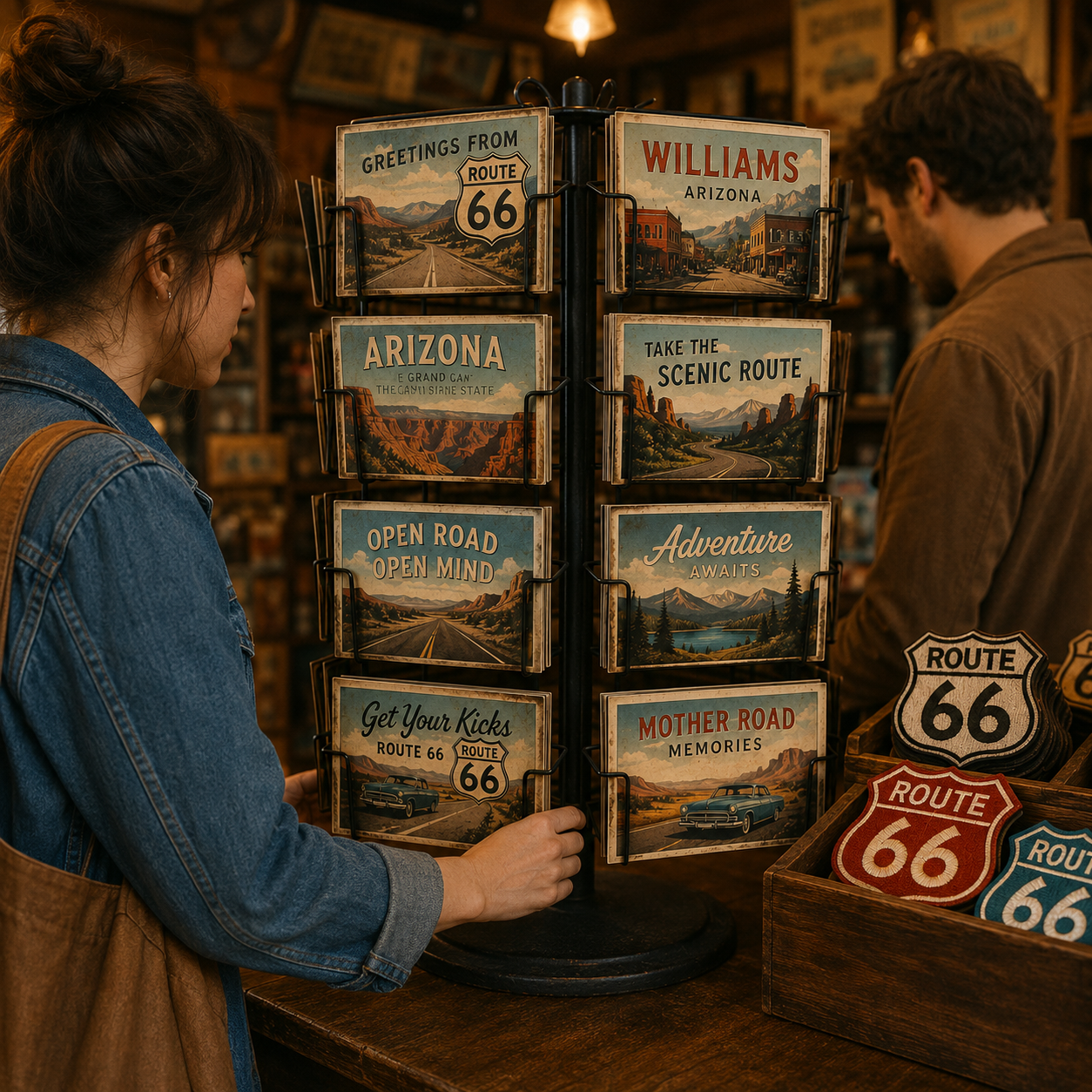 Postcard and patch rack